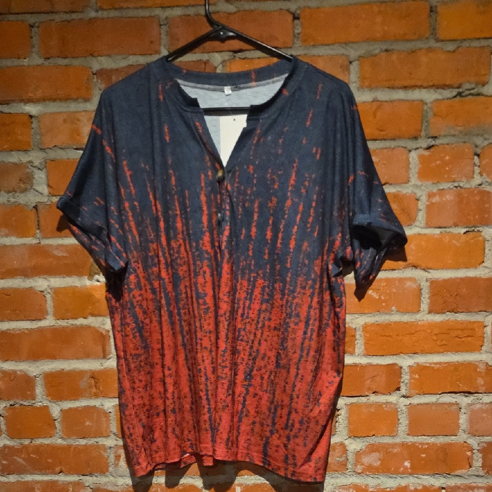 Ladies Red and Black Casual Top